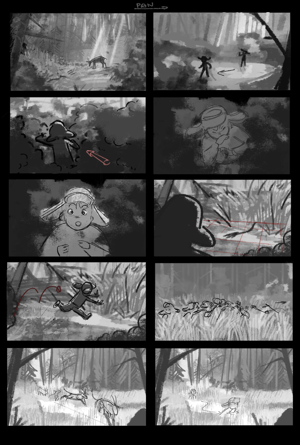 Part of an early storyboard