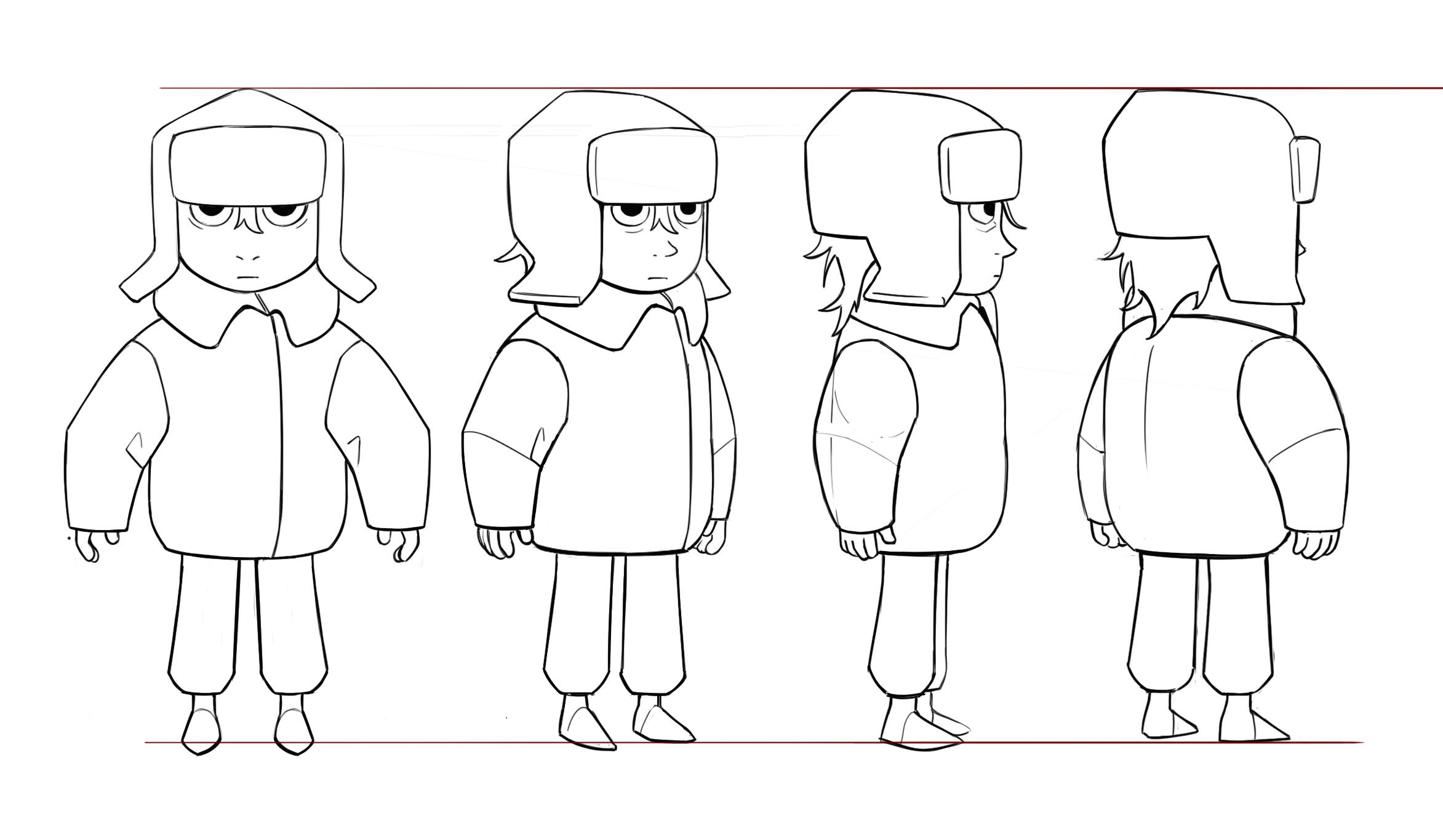 Character turnaround made by me, character design by Siv Bryn